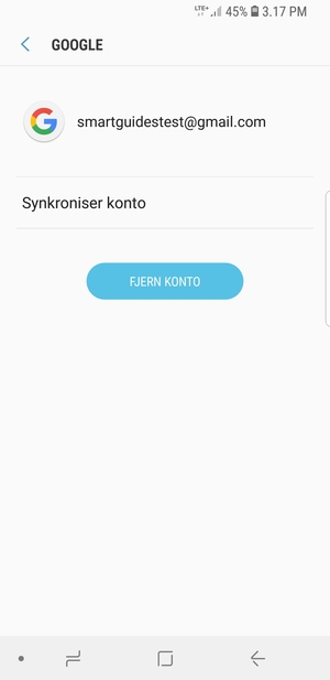 Vælg Synkroniser konto