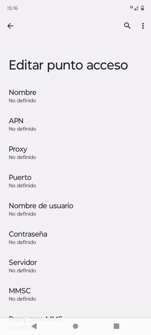 Introduzca la información de Internet