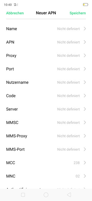 Geben Sie MMS-Informationen ein