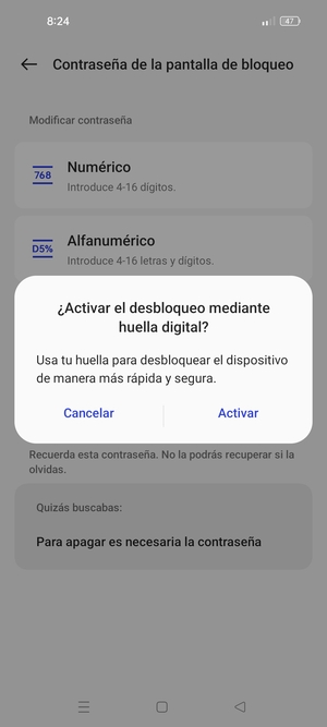 Seleccione la opción deseada