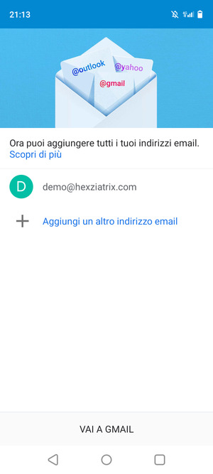Seleziona VAI A GMAIL