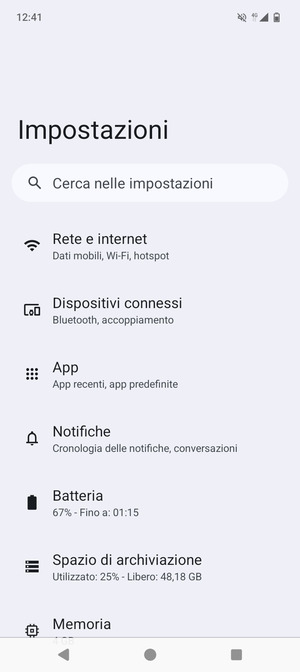 Seleziona Rete e internet