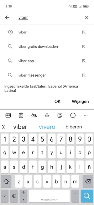 Voer de app-naam in en selecteer Zoeken
