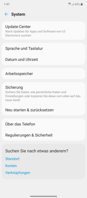 Wählen Sie Sicherung