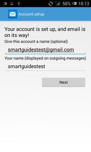Give your account a name and enter your name. Select Next