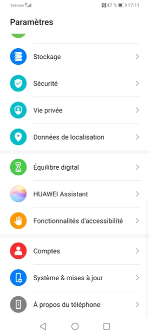 Faites défiler et sélectionnez Système & mises à jour