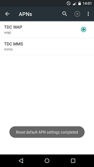 Your phone will reset to default Internet and MMS settings
