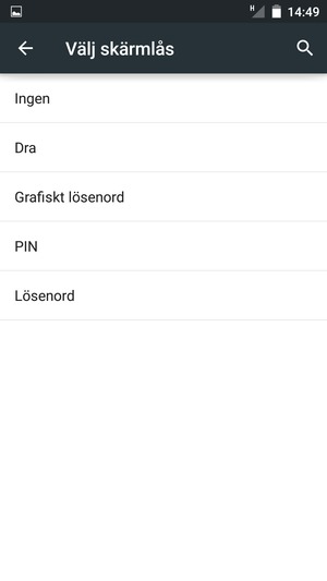 Välj Grafiskt lösenord
