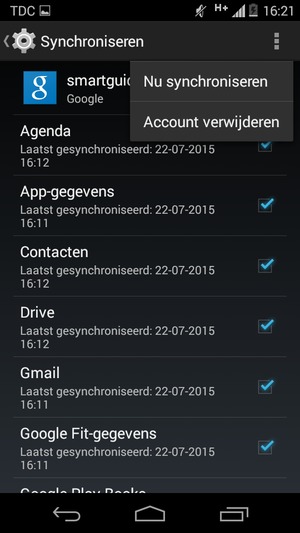 Selecteer Nu synchroniseren
