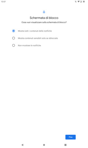 Seleziona le opzioni preferita e poi Fine
