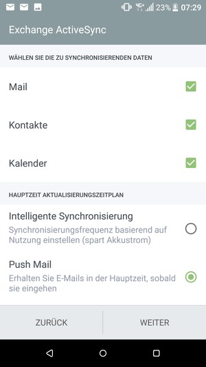 Wählen Sie WEITER