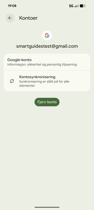 Velg Kontosynkronisering