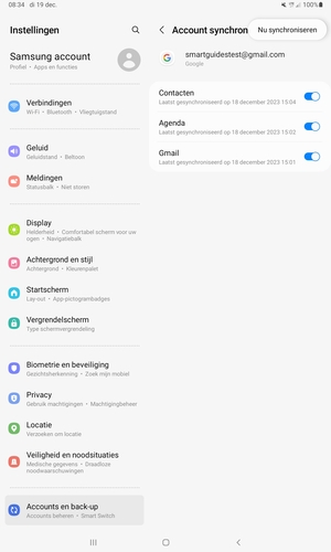 Selecteer Nu synchroniseren