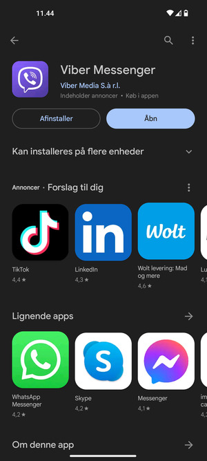 Vælg Åbn
