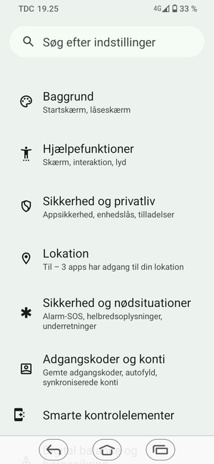 Scroll til og vælg Lokation