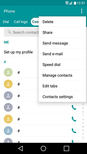 Select Manage contacts
