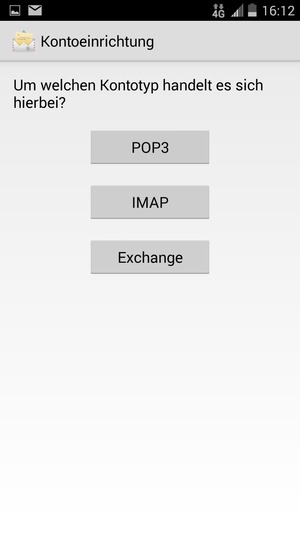 Wählen Sie POP3 oder IMAP