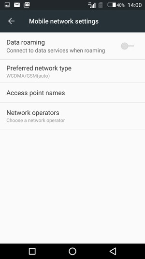 Select Preferred network type
