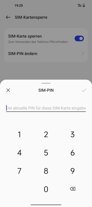Geben Sie Ihre Alte PIN der SIM-Karte ein und wählen Sie OK