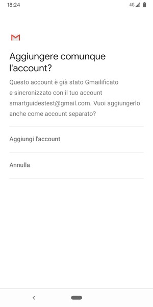 Seleziona Aggiungi l'account
