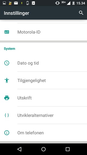 Bla til og velg Om telefonen