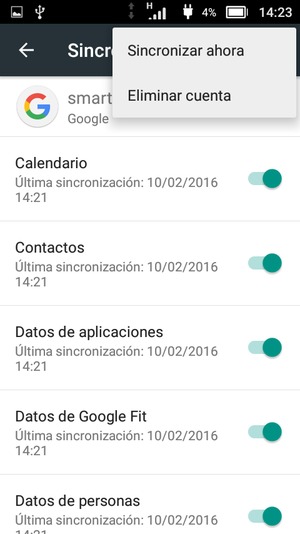 Seleccione Sincronizar ahora