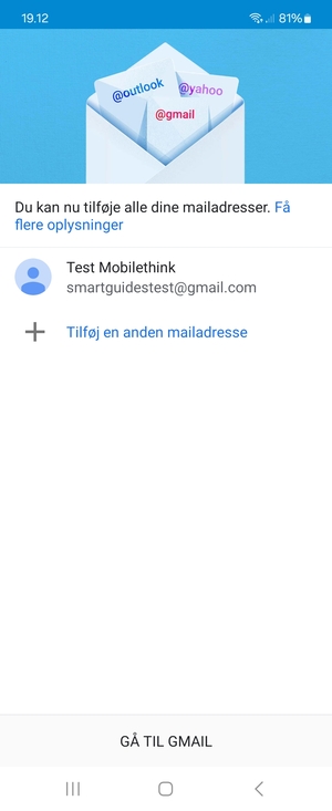 Vælg GÅ TIL GMAIL