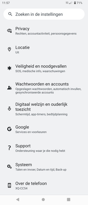 Scroll naar en selecteer Systeem