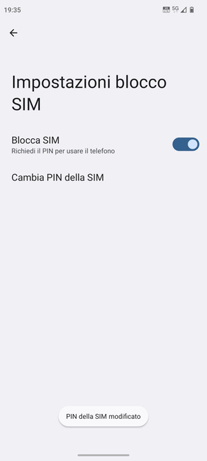 Il tuo PIN della SIM è stato modificato