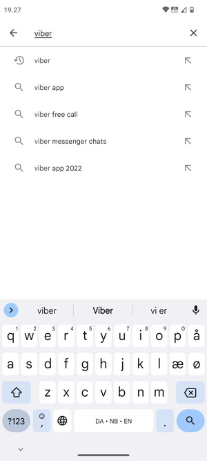 Indtast navnet på appen og vælg Søg