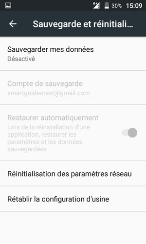 Sélectionnez Sauvegarder mes données