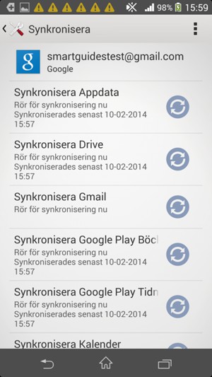 Din information kommer att synkroniseras