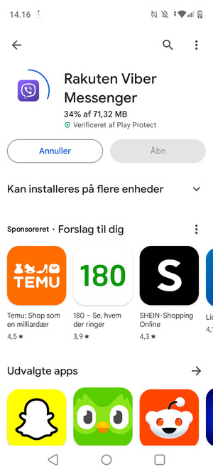 Afvent at installeringen er afsluttet