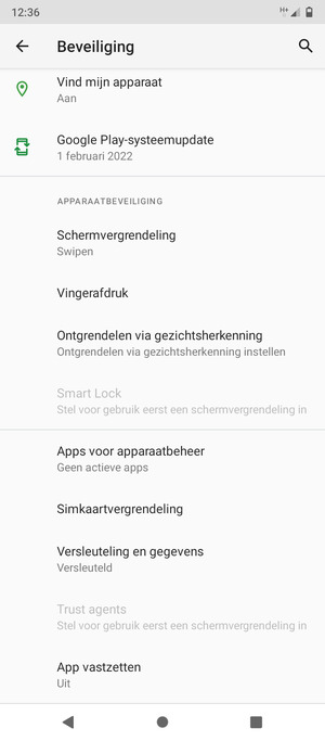Scroll naar en selecteer Simkaartvergrendeling