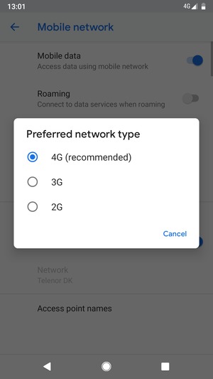 Select your preferred option