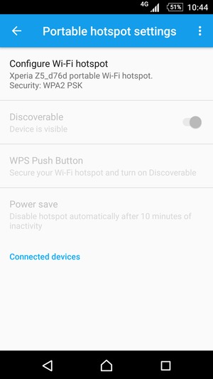 Select Configure Wi-Fi hotspot