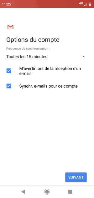 Sélectionnez SUIVANT