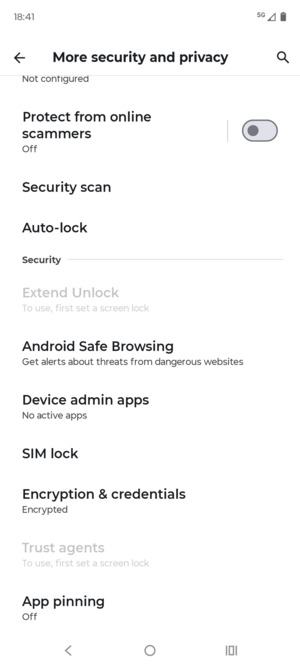 Scroll to and select SIM  lock