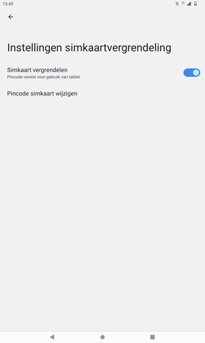Selecteer Pincode simkaart wijzigen