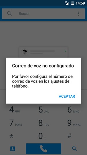 Si el correo de voz no está configurado, seleccione ACEPTAR