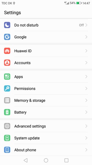 Scroll to and select Advanced settings