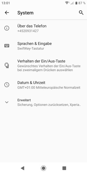 Wählen Sie Erweitert