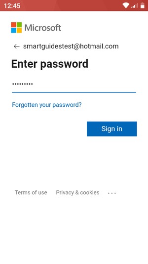 Enter your password and select Sign in