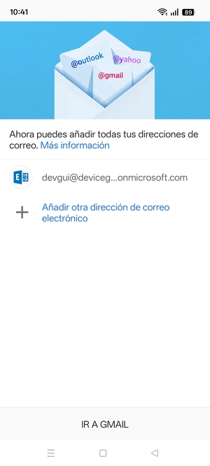 Seleccione IR A GMAIL