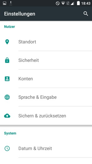 Scrollen Sie und wählen Sie Sicherheit