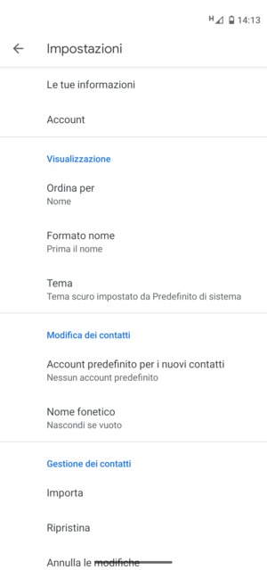 Seleziona Importa