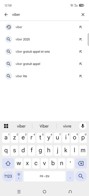 Saisissez le nom de l'appli et sélectionnez Rechercher