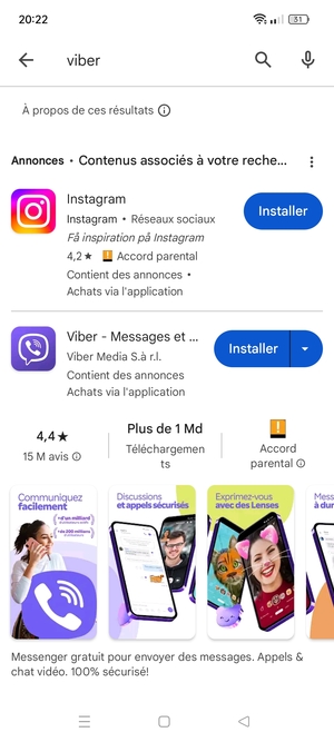 Sélectionnez l'appli