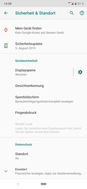 Scrollen Sie und wählen Sie Standort