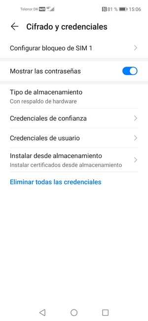Seleccione Configurar bloqueo de SIM